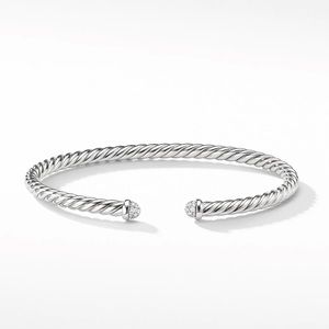 Cable Spira Bracelet Diamonds 18k White Gold 4mm